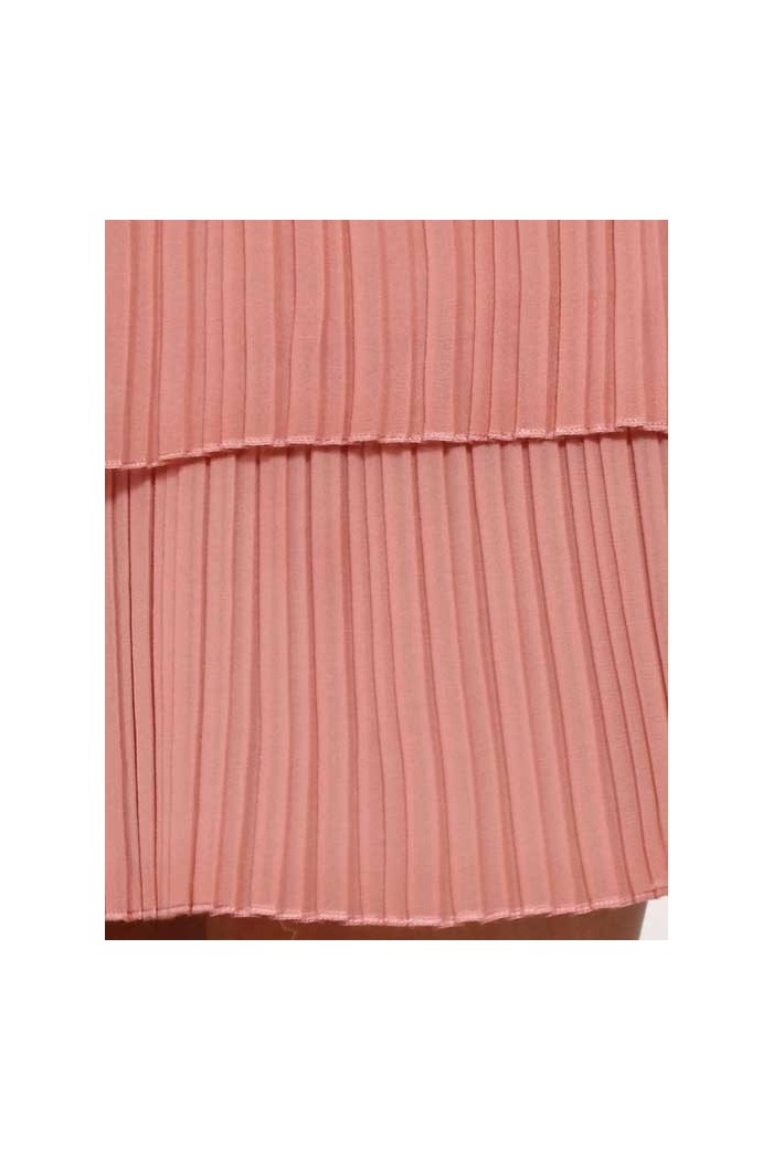 Rochie roz pudrat cu pliuri eleganta  - 4
